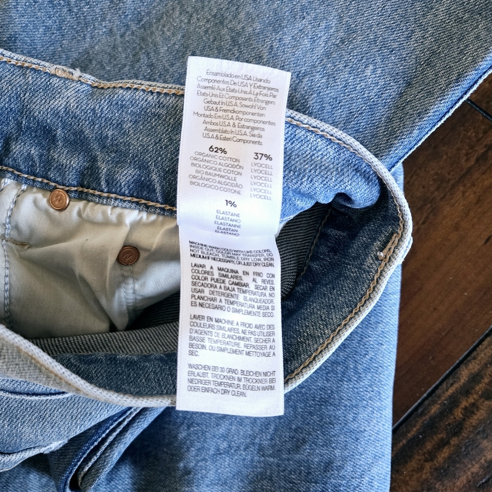 Mother The Scrapper Ankle Button Fly High Rise Stretch Straight Leg Jeans Sz 26 - Picture 16 of 16